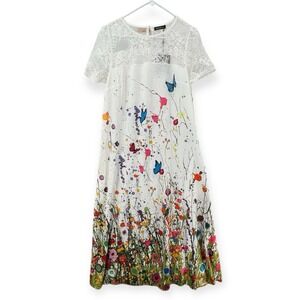 Fashion Nova Floral Maxi Dress - White and Multicolor
